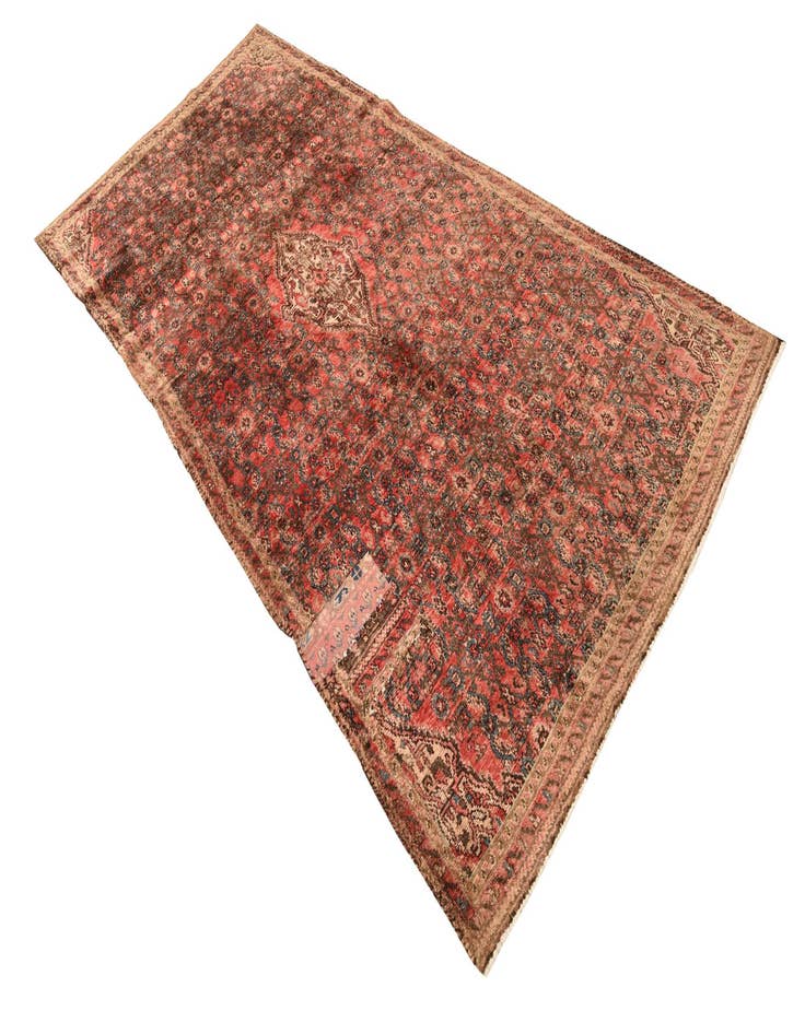 Detail image of  4' 2 x 9'  Hand Knotted Ultra Vintage Persian Wool Runner Rug