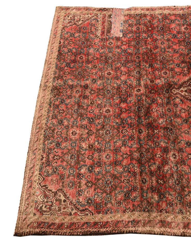 Detail image of  4' 2 x 9'  Hand Knotted Ultra Vintage Persian Wool Runner Rug