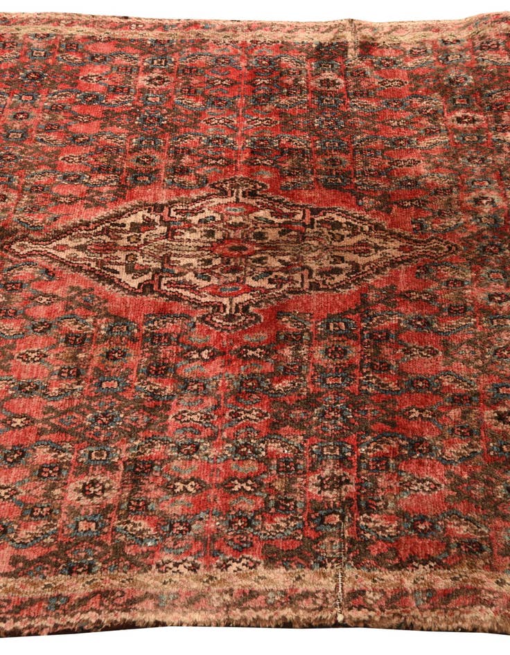 Detail image of  4' 2 x 9'  Hand Knotted Ultra Vintage Persian Wool Runner Rug