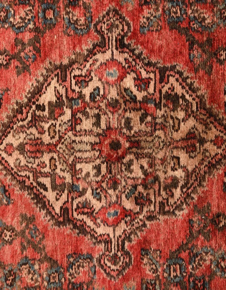 Detail image of  4' 2 x 9'  Hand Knotted Ultra Vintage Persian Wool Runner Rug