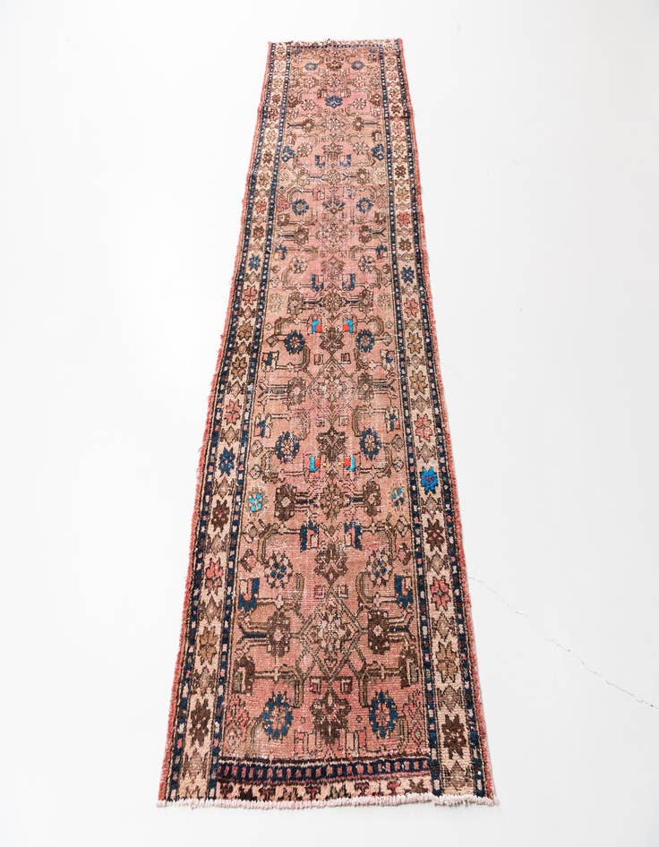 Detail image of  3' 5 x 10'  Hand Knotted Ultra Vintage Persian Wool Runner Rug