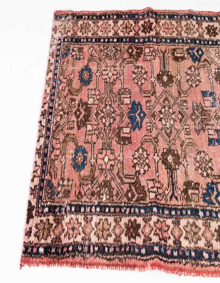 Detail image of  3' 5 x 10'  Hand Knotted Ultra Vintage Persian Wool Runner Rug
