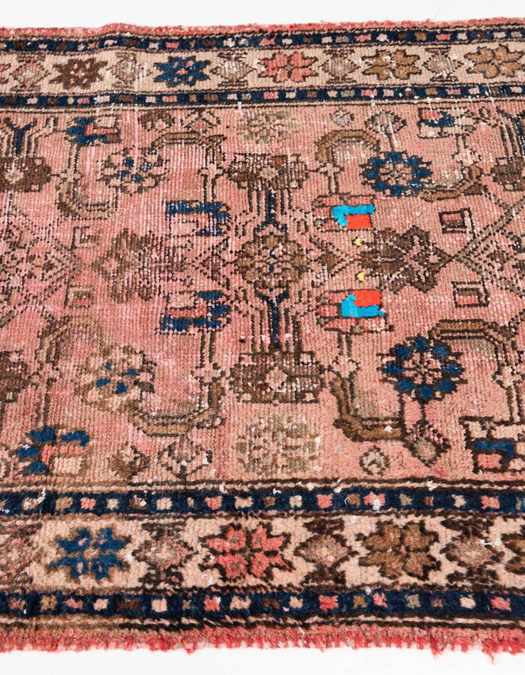 Detail image of  3' 5 x 10'  Hand Knotted Ultra Vintage Persian Wool Runner Rug