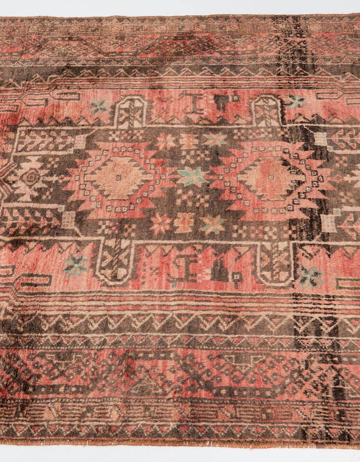 Detail image of  4' 2 x 9' 2  Hand Knotted Ultra Vintage Persian Wool Runner Rug