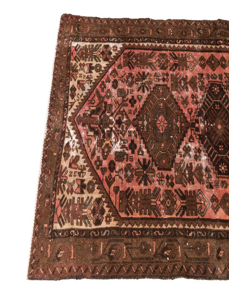 Detail image of  3' 2 x 6' 1  Hand Knotted Ultra Vintage Persian Wool Runner Rug