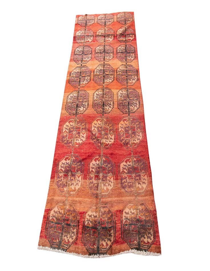 Detail image of  3' 3 x 7' 5  Hand Knotted Ultra Vintage Persian Wool Runner Rug