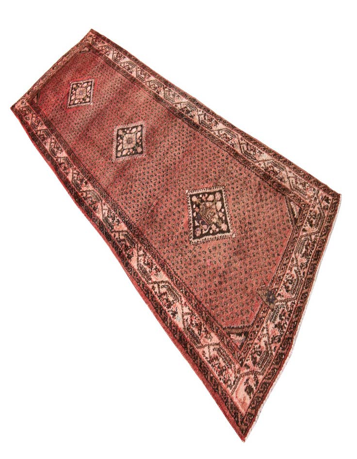 Detail image of  3' 5 x 9' 2  Hand Knotted Ultra Vintage Persian Wool Runner Rug