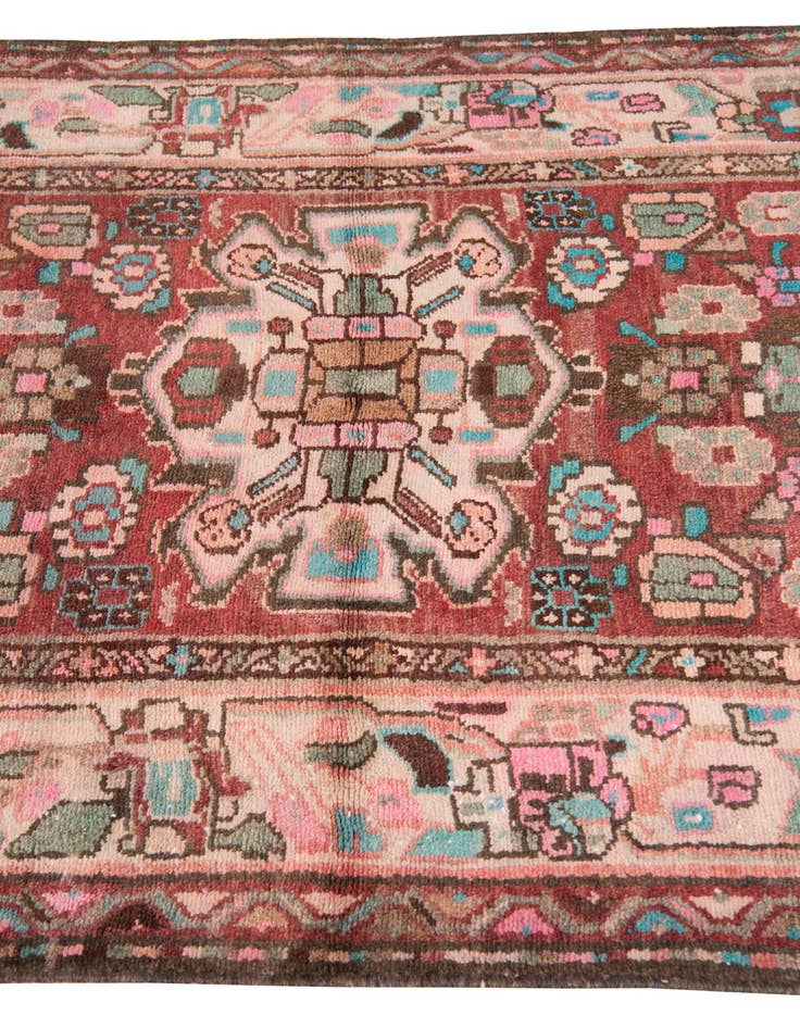 Detail image of  3' 9 x 10' 6  Hand Knotted Ultra Vintage Persian Wool Runner Rug