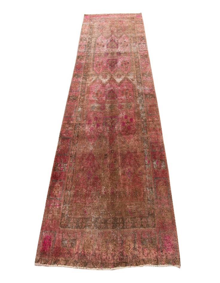 Detail image of  4' 5 x 10' 5  Hand Knotted Ultra Vintage Persian Wool Runner Rug