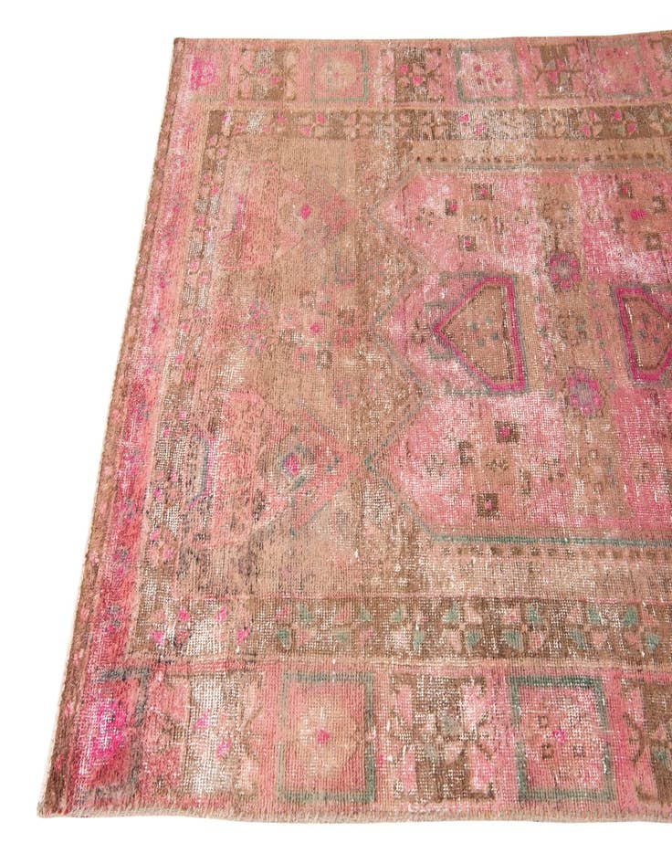 Detail image of  4' 5 x 10' 5  Hand Knotted Ultra Vintage Persian Wool Runner Rug