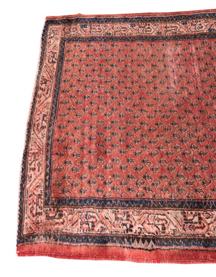 Detail image of  3' 9 x 9' 3  Hand Knotted Ultra Vintage Persian Wool Runner Rug