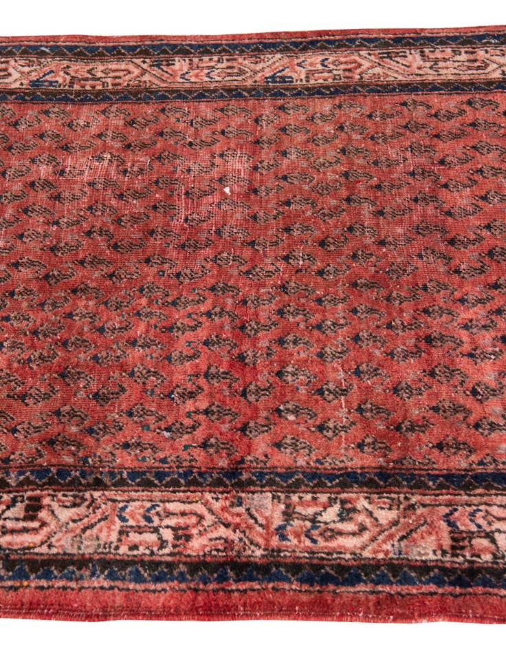 Detail image of  3' 9 x 9' 3  Hand Knotted Ultra Vintage Persian Wool Runner Rug