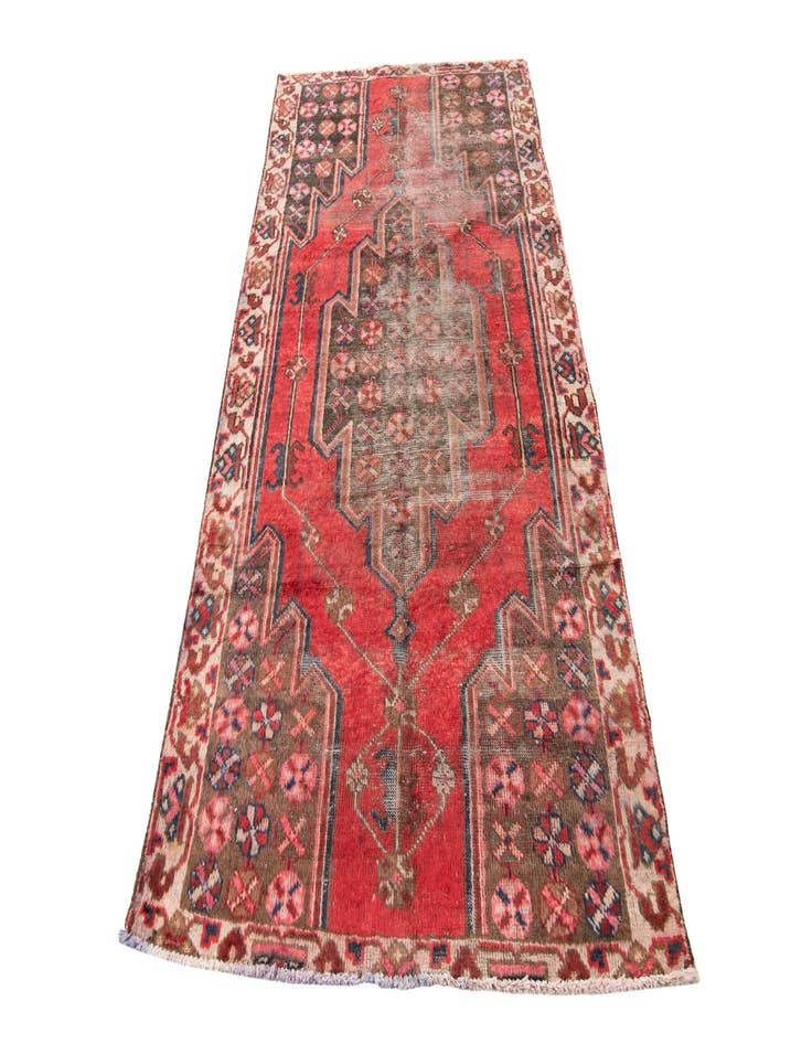 Detail image of  4' 3 x 7' 7  Hand Knotted Ultra Vintage Persian Wool Runner Rug