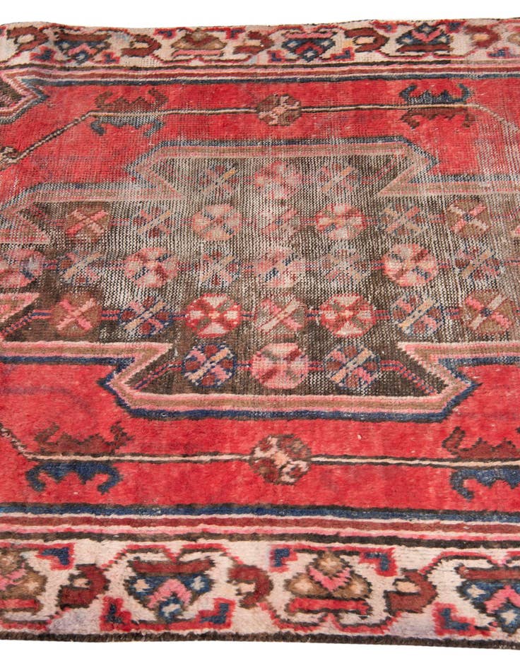 Detail image of  4' 3 x 7' 7  Hand Knotted Ultra Vintage Persian Wool Runner Rug