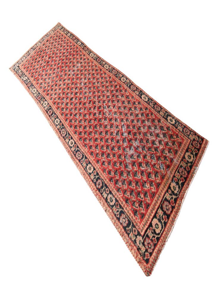 Detail image of  3' 3 x 9' 7  Hand Knotted Ultra Vintage Persian Wool Runner Rug