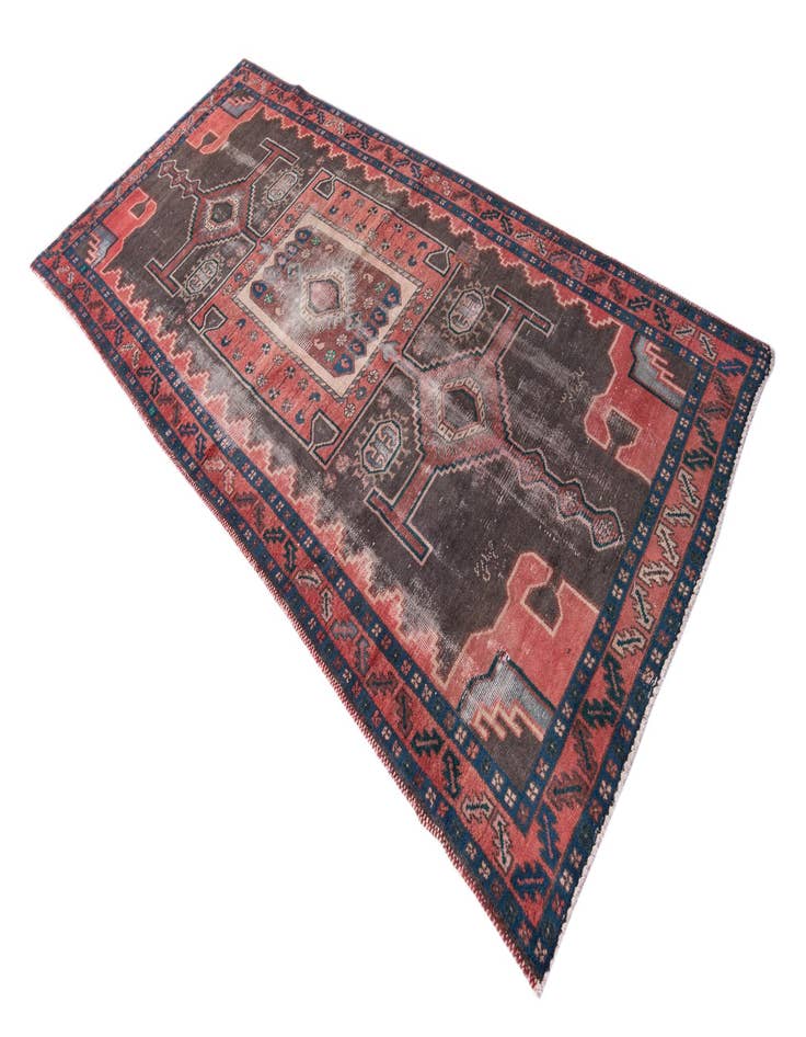 Detail image of  4' 6 x 9' 4  Hand Knotted Ultra Vintage Persian Wool Runner Rug