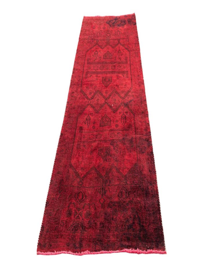 Detail image of  3' 9 x 9'  Hand Knotted Ultra Vintage Persian Wool Runner Rug