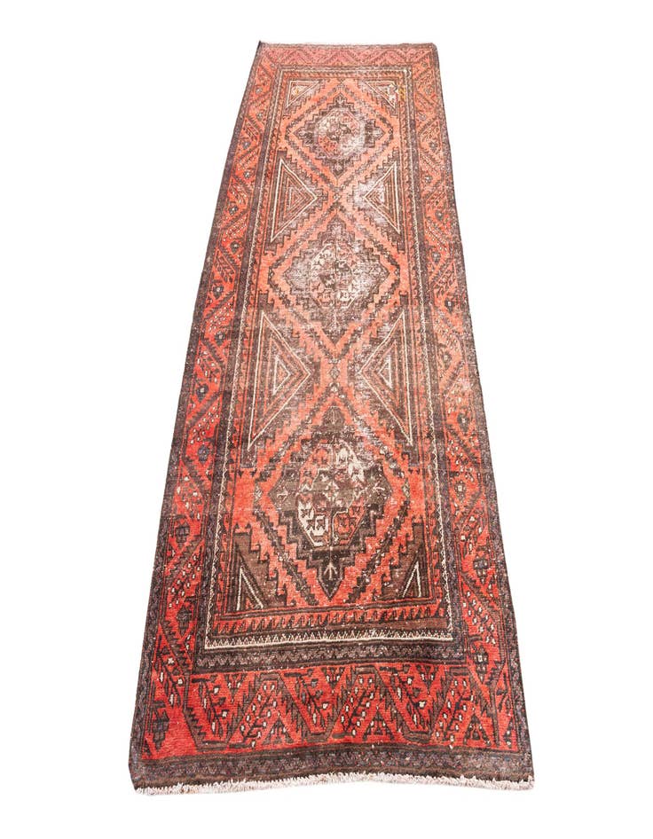 Detail image of  4' x 8'  Hand Knotted Ultra Vintage Persian Wool Runner Rug