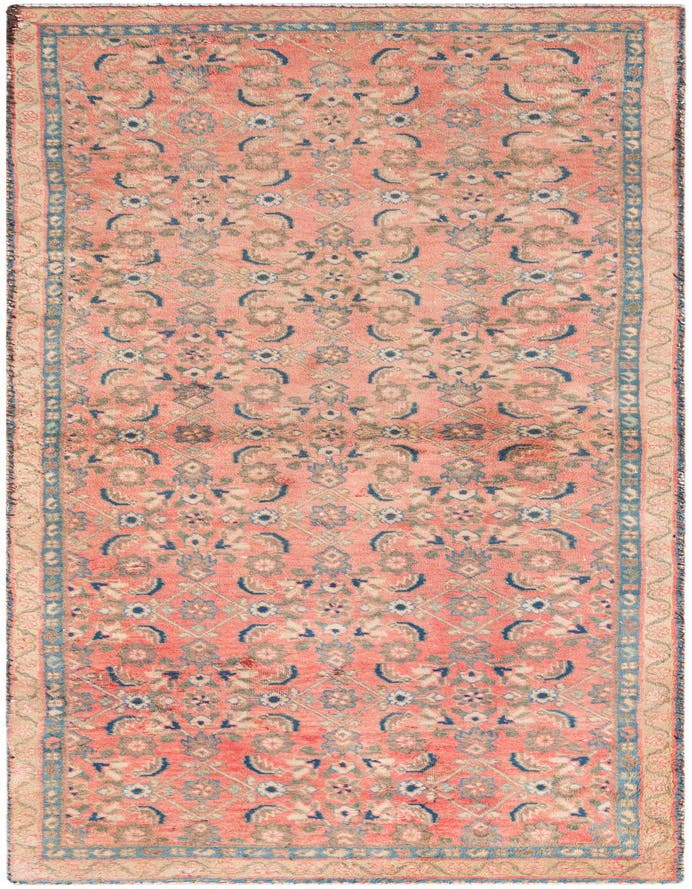  3' 5 x 10' 2  Hand Knotted Ultra Vintage Persian W...
