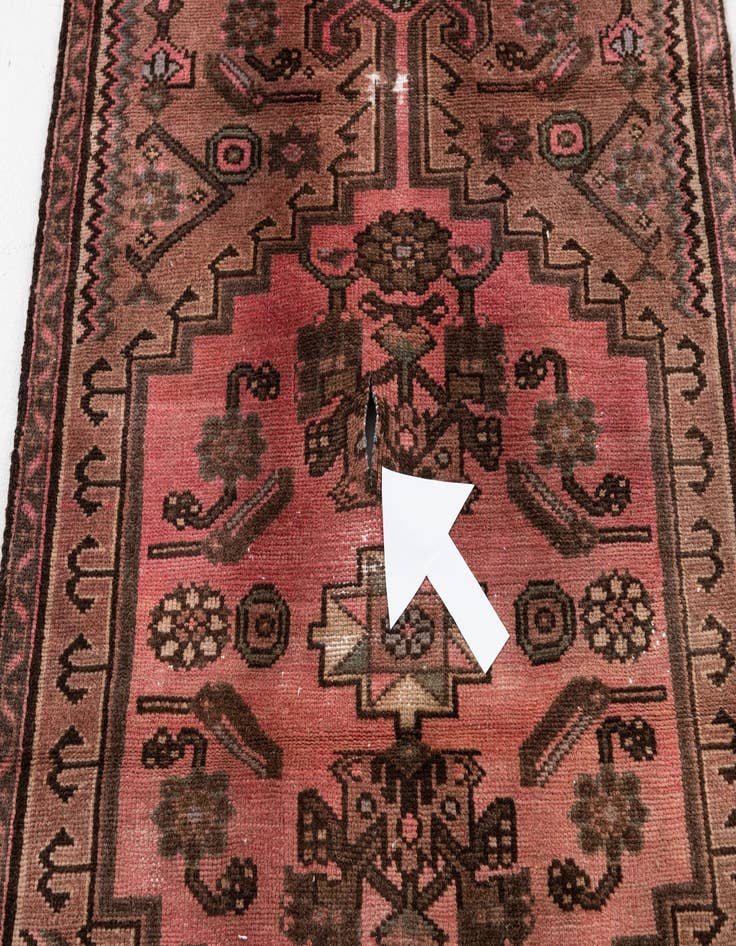 Detail image of  2' 8 x 6'  Hand Knotted Ultra Vintage Persian Wool Runner Rug