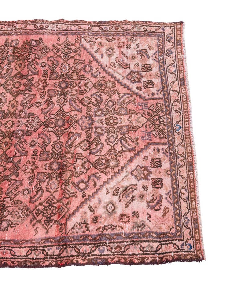 Detail image of  3' 8 x 10'  Hand Knotted Ultra Vintage Persian Wool Runner Rug