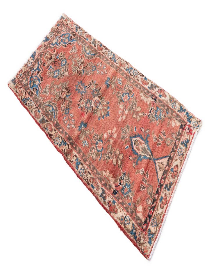 Detail image of  2' 3 x 4' 9  Hand Knotted Ultra Vintage Persian Wool Runner Rug