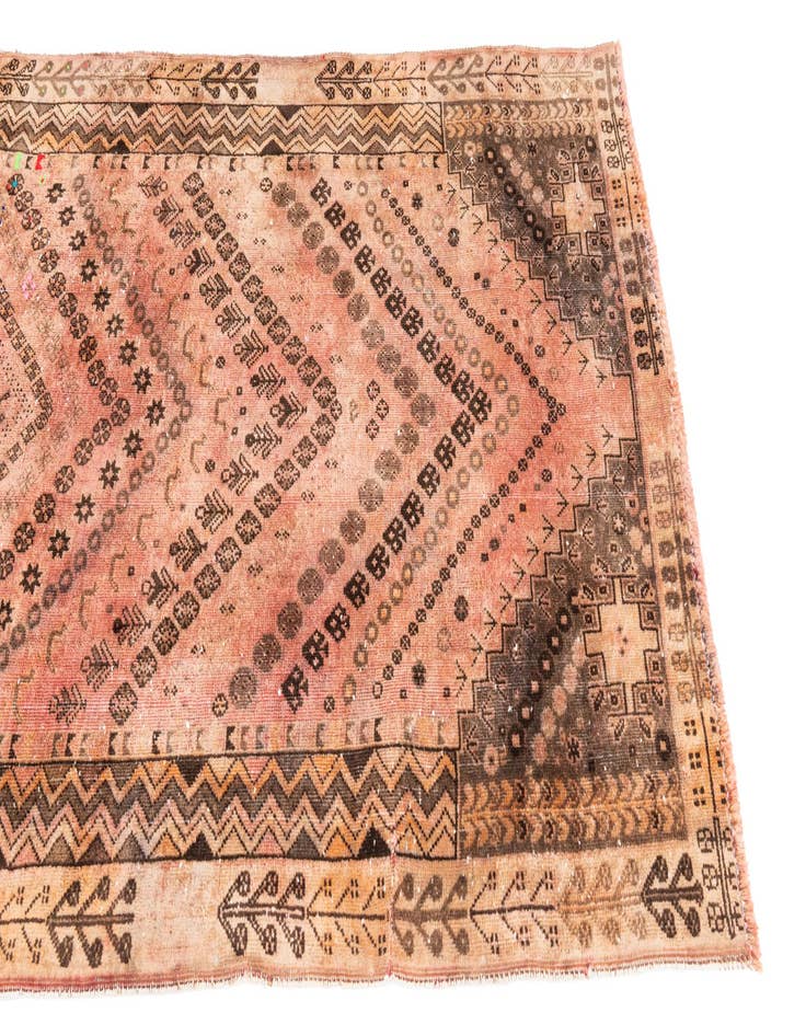 Detail image of  3' 9 x 9' 7  Hand Knotted Ultra Vintage Persian Wool Runner Rug