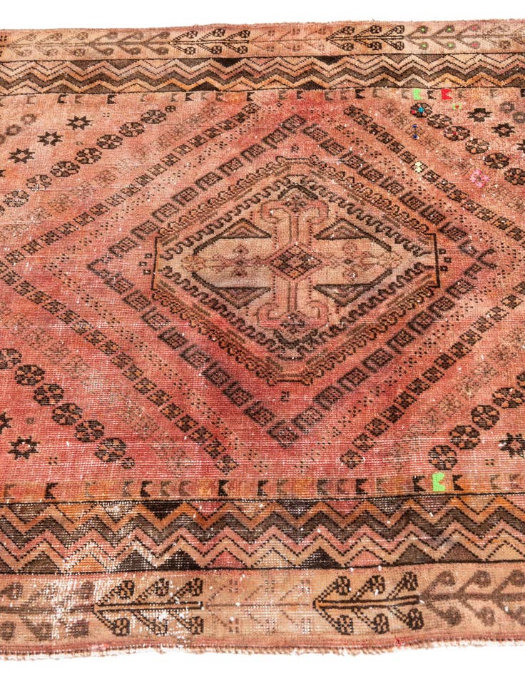 Detail image of  3' 9 x 9' 7  Hand Knotted Ultra Vintage Persian Wool Runner Rug