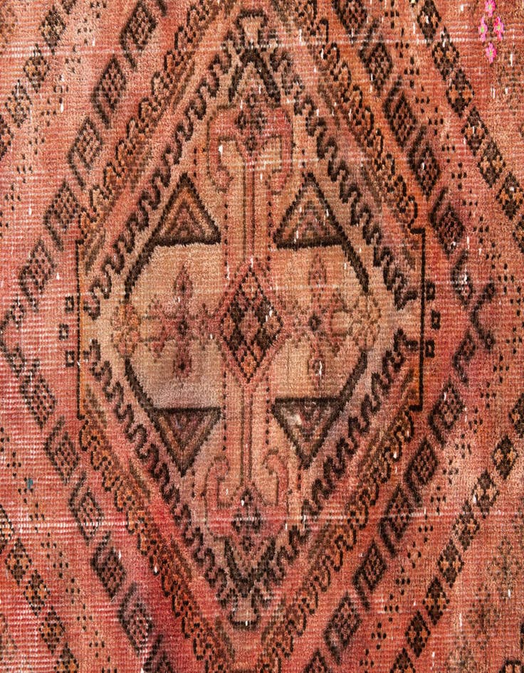 Detail image of  3' 9 x 9' 7  Hand Knotted Ultra Vintage Persian Wool Runner Rug