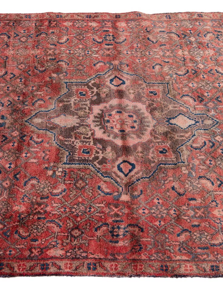 Detail image of  3' 9 x 10'  Hand Knotted Ultra Vintage Persian Wool Runner Rug