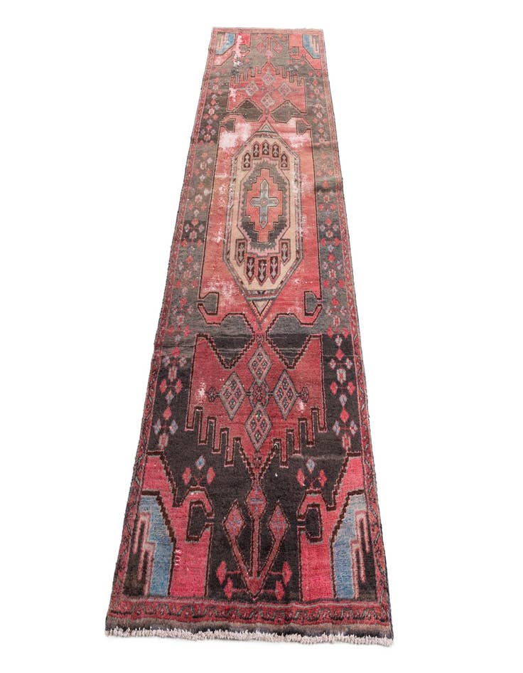 Detail image of  3' 5 x 9' 1  Hand Knotted Ultra Vintage Persian Wool Runner Rug