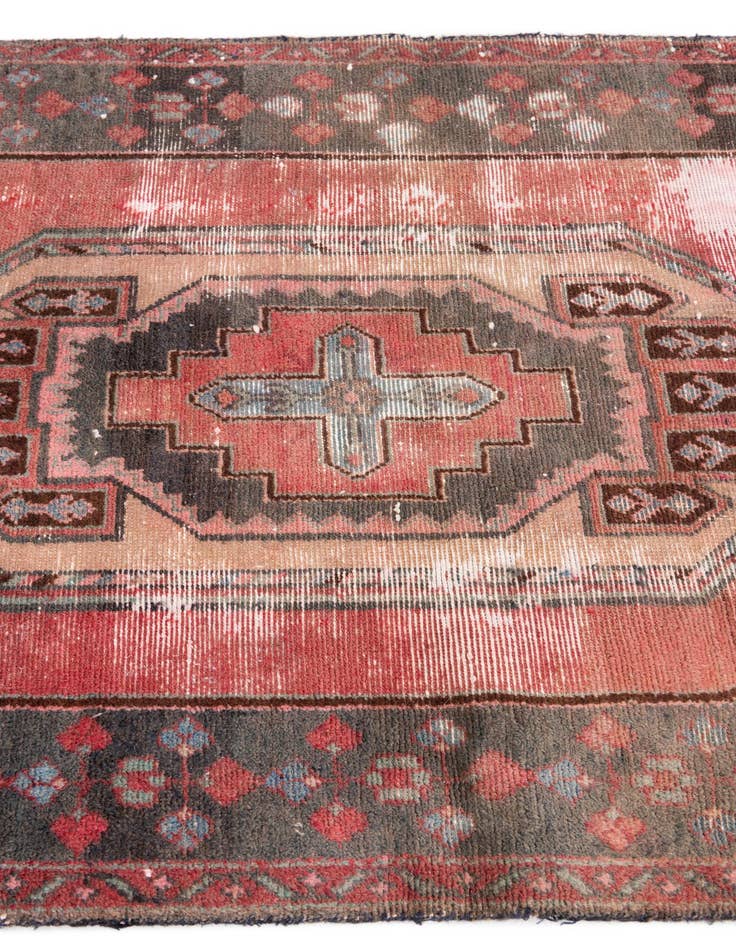 Detail image of  3' 5 x 9' 1  Hand Knotted Ultra Vintage Persian Wool Runner Rug