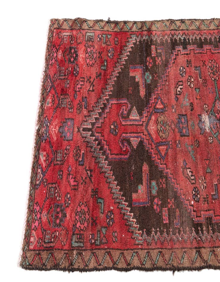 Detail image of 2' 8 x 6' 1 Hand Knotted Ultra Vintage Persian Wool Runner Rug