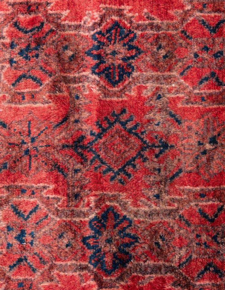 Detail image of  2' 4 x 4' 1  Hand Knotted Ultra Vintage Persian Wool Runner Rug