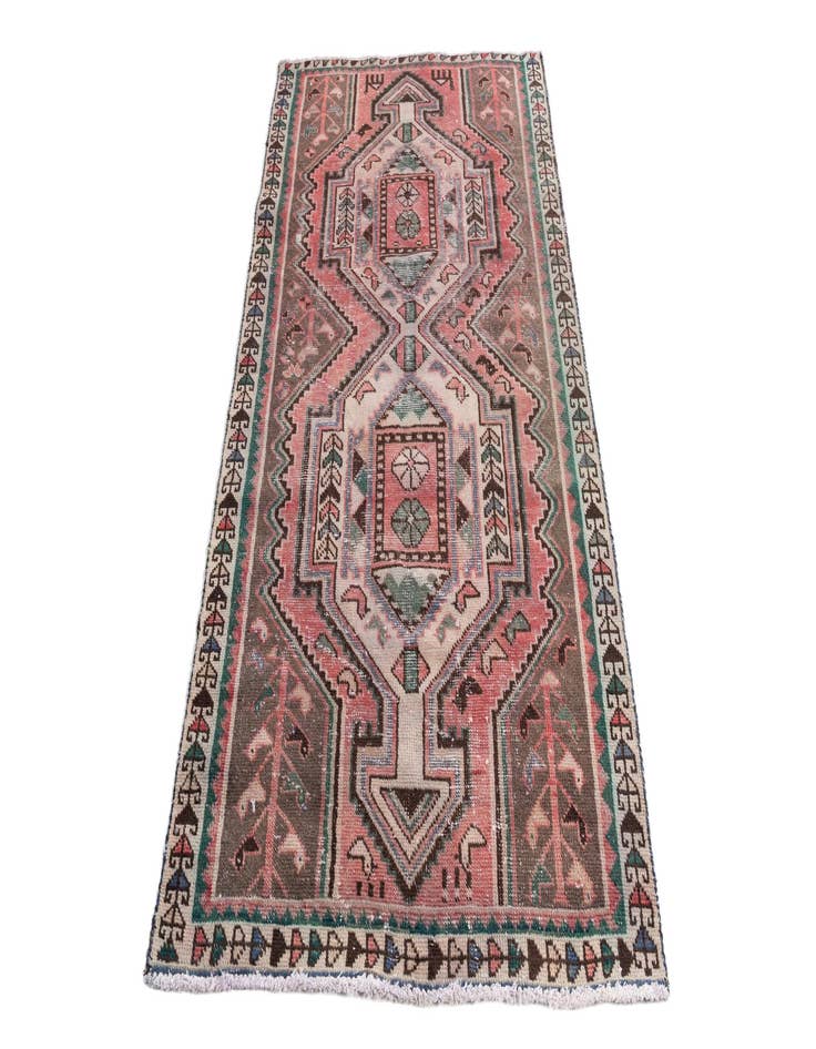 Detail image of  2' 9 x 6' 9  Hand Knotted Ultra Vintage Persian Wool Runner Rug