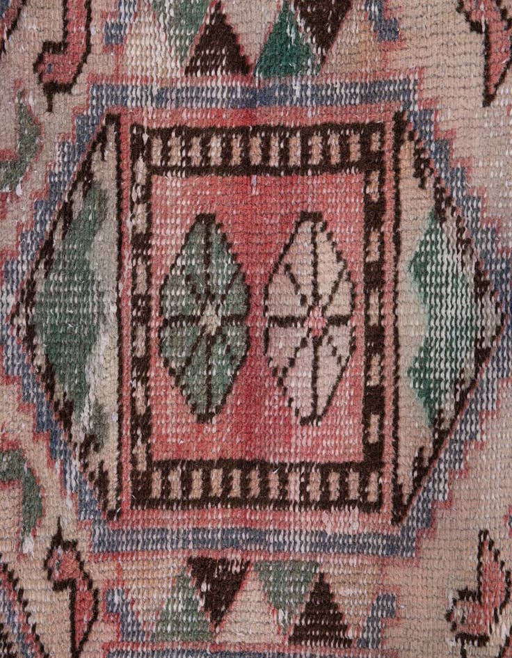 Detail image of  2' 9 x 6' 9  Hand Knotted Ultra Vintage Persian Wool Runner Rug