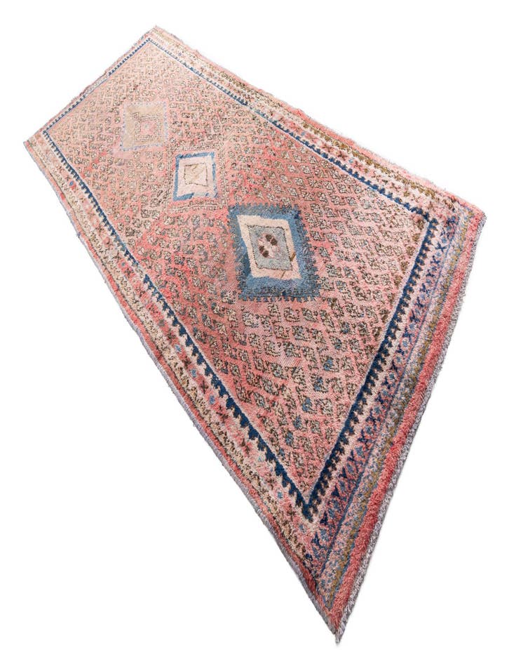 Detail image of  4' 6 x 10' 1  Hand Knotted Ultra Vintage Persian Wool Runner Rug