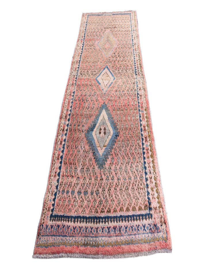 Detail image of  4' 6 x 10' 1  Hand Knotted Ultra Vintage Persian Wool Runner Rug