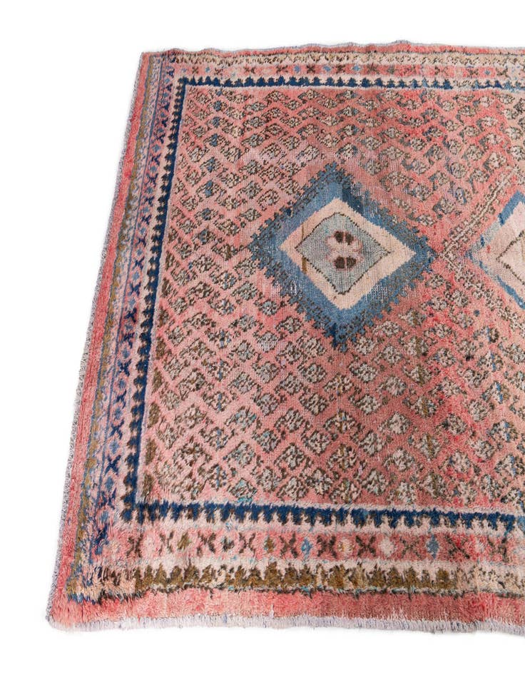Detail image of  4' 6 x 10' 1  Hand Knotted Ultra Vintage Persian Wool Runner Rug