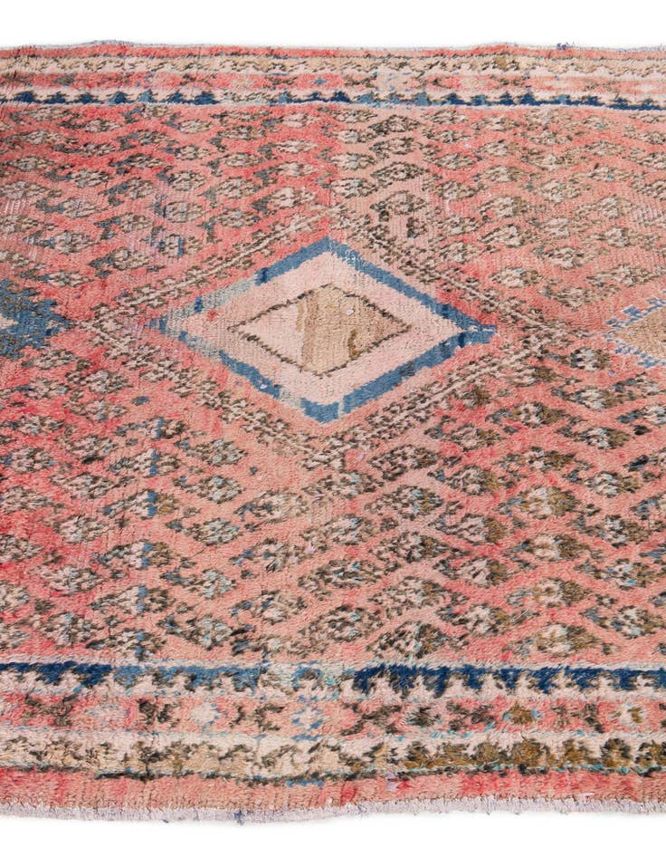 Detail image of  4' 6 x 10' 1  Hand Knotted Ultra Vintage Persian Wool Runner Rug
