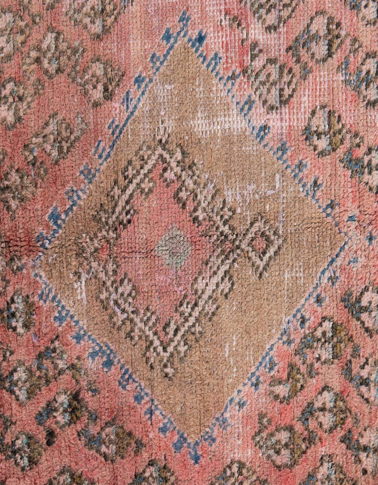 Detail image of  4' 6 x 10' 1  Hand Knotted Ultra Vintage Persian Wool Runner Rug