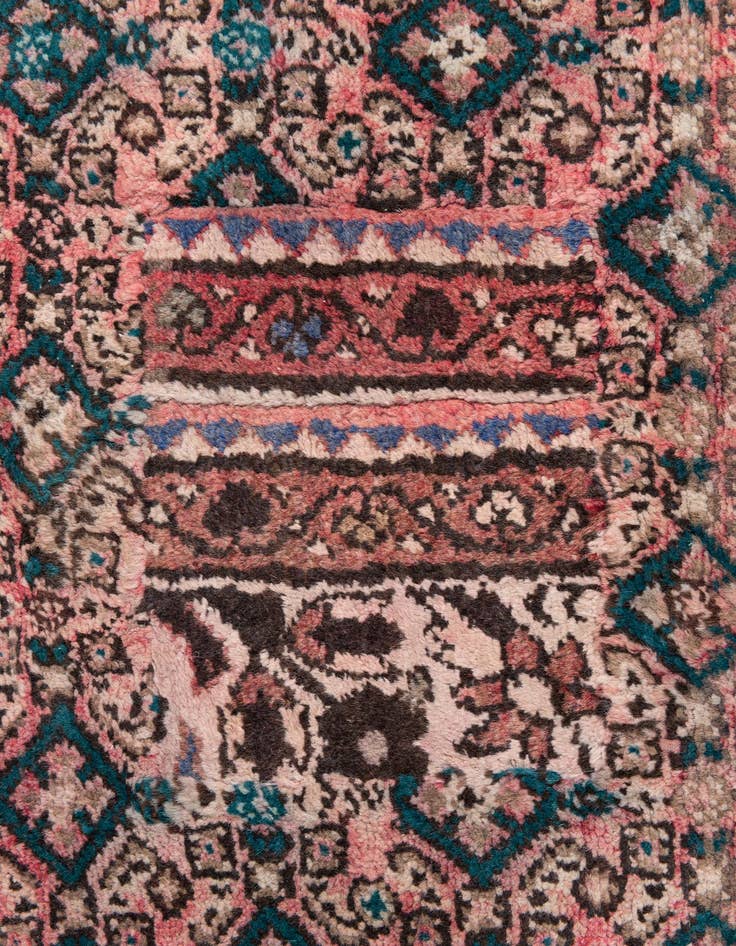 Detail image of  4' 7 x 10'  Hand Knotted Ultra Vintage Persian Wool Runner Rug