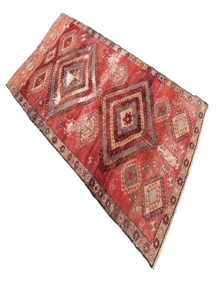 Detail image of  3' 3 x 6' 9  Hand Knotted Ultra Vintage Persian Wool Runner Rug