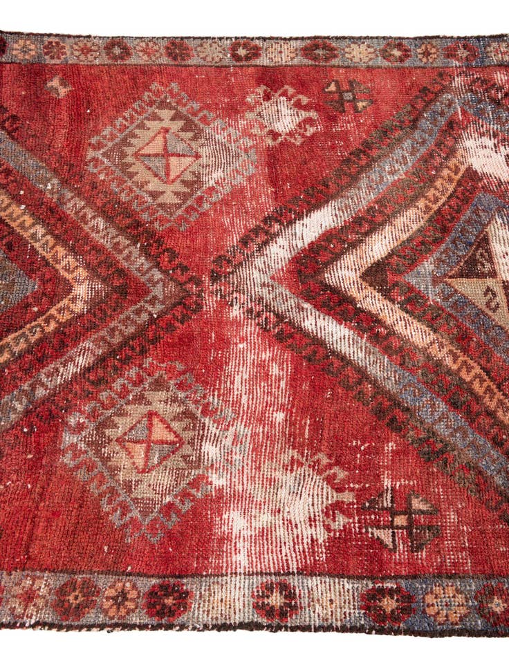 Detail image of  3' 3 x 6' 9  Hand Knotted Ultra Vintage Persian Wool Runner Rug