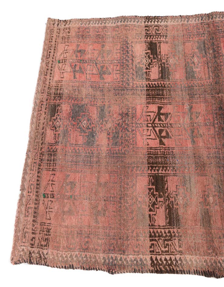 Detail image of  2' 8 x 6' 4  Hand Knotted Ultra Vintage Persian Wool Runner Rug