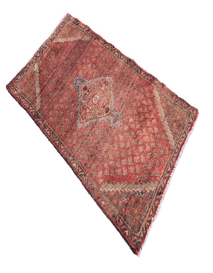 Detail image of  2' 7 x 4' 5  Hand Knotted Ultra Vintage Persian Wool Runner Rug