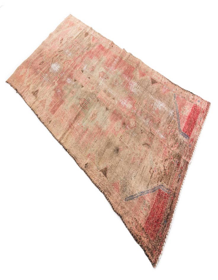 Detail image of  3' 7 x 7' 3  Hand Knotted Ultra Vintage Persian Wool Runner Rug