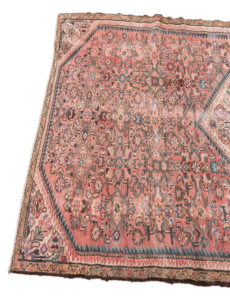 Detail image of  3' 9 x 9'  Hand Knotted Ultra Vintage Persian Wool Runner Rug