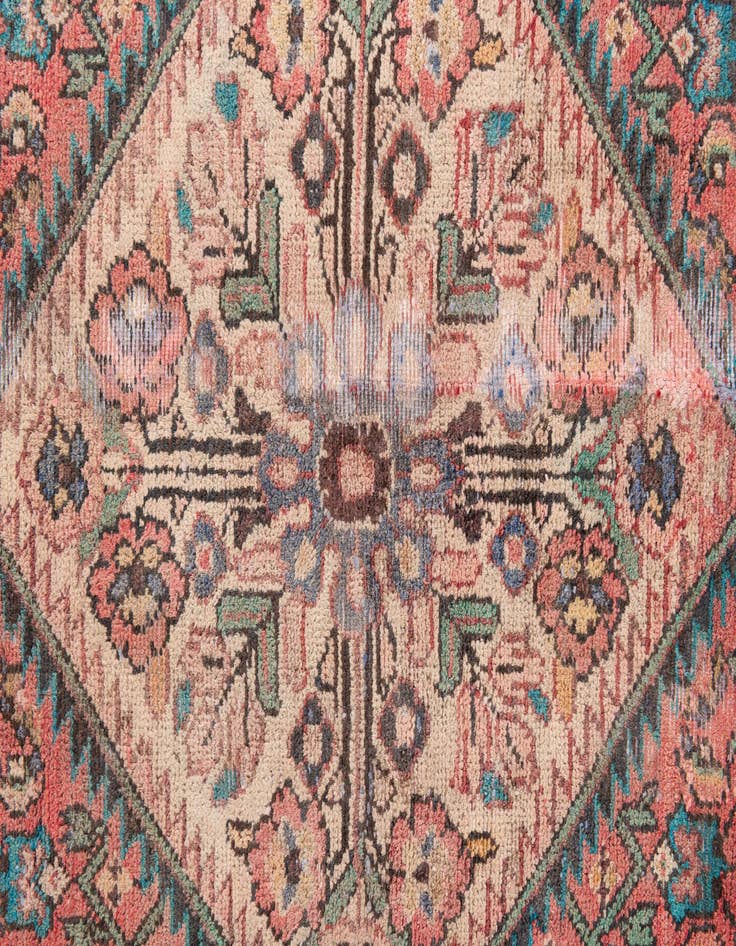 Detail image of  3' 9 x 9'  Hand Knotted Ultra Vintage Persian Wool Runner Rug