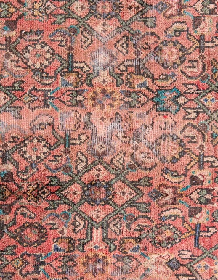 Detail image of  3' 9 x 9'  Hand Knotted Ultra Vintage Persian Wool Runner Rug